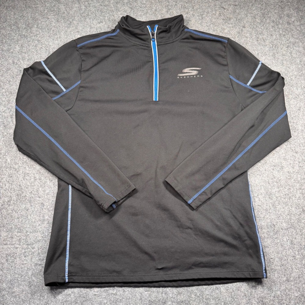 Skechers Pullover Mens Large Black GOTHERM 360 GORUN Quarter Zip Long Sleeve